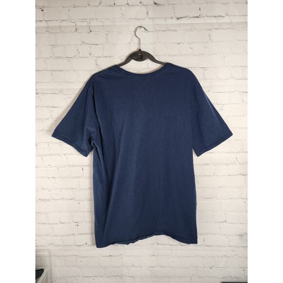 Nike Air T Shirt Mens XL Retro Striped Short Sleeve Tee T-Shirt Blue Yellow Red - Picture 3 of 3